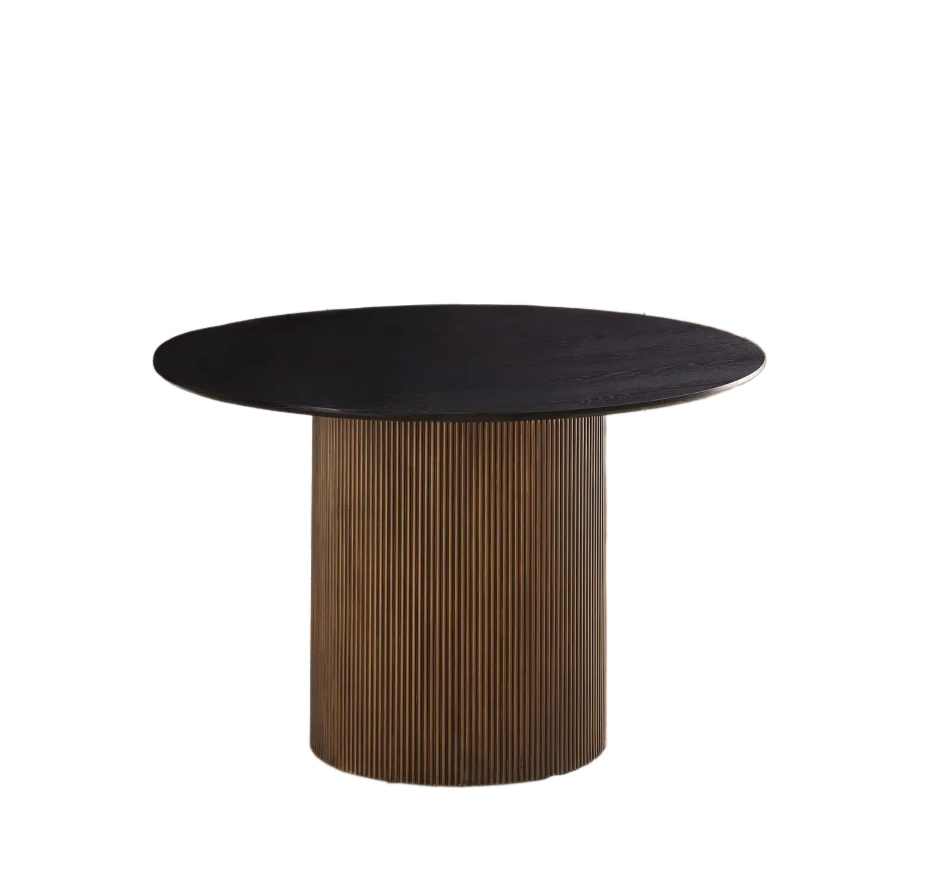 Table à manger BAIETA en bois #couleur_noir-et-gold