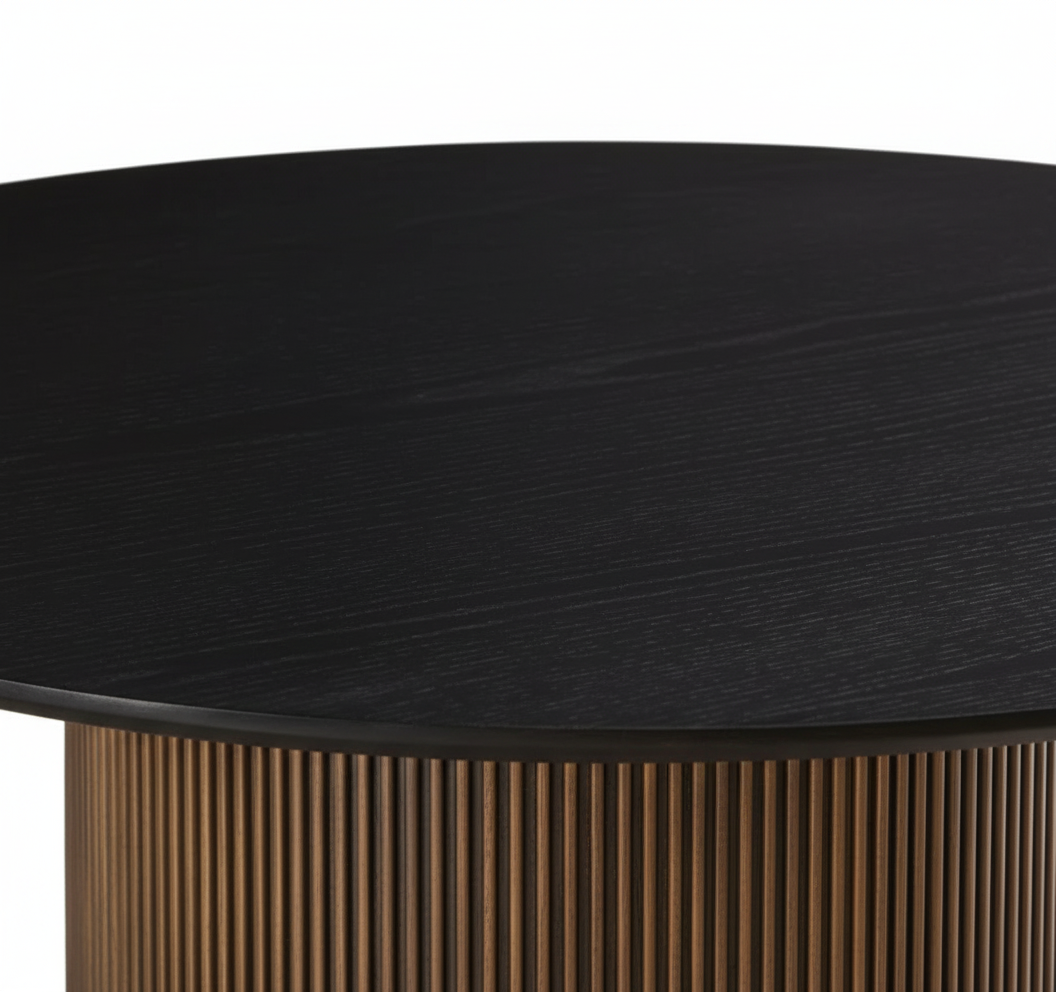 Table à manger BAIETA en bois #couleur_noir-et-gold