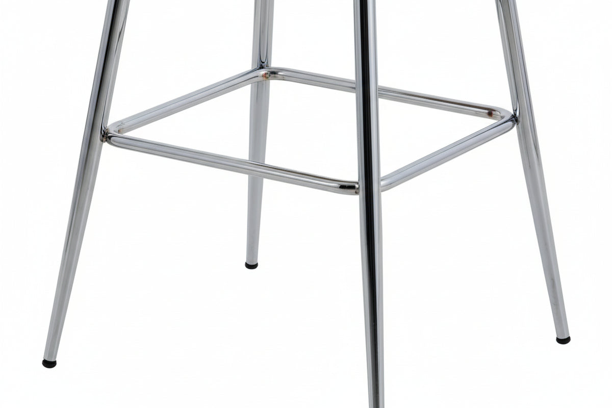 Lot 2 tabourets bar velours blanc réglables pieds chrome NYMPHEA