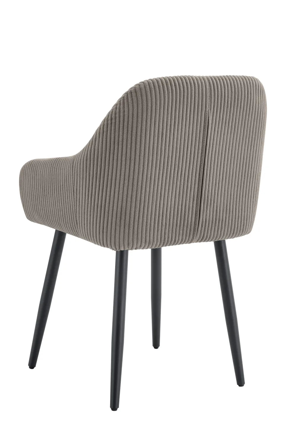 Lot 2 Chaises Salle à Manger Peach Accoudoirs Moka Pieds Métal Noir
