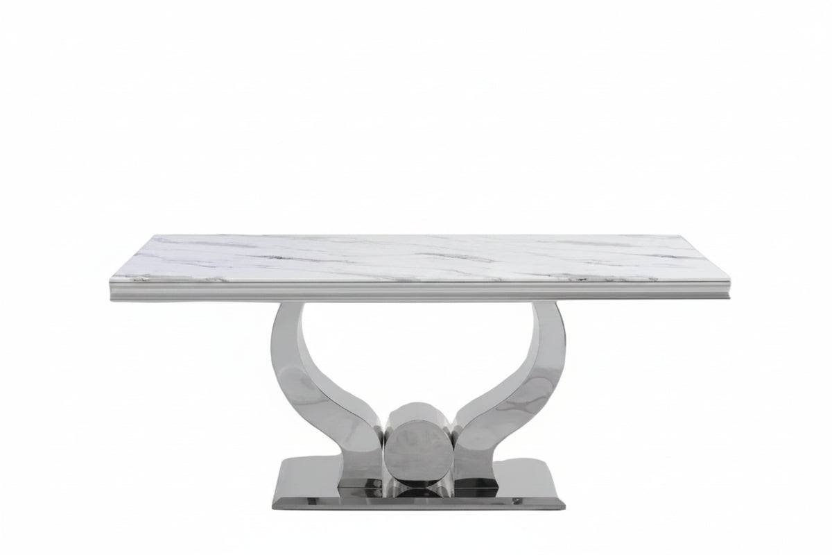 Table à Manger TROFY 180 cm effet marbré blanc