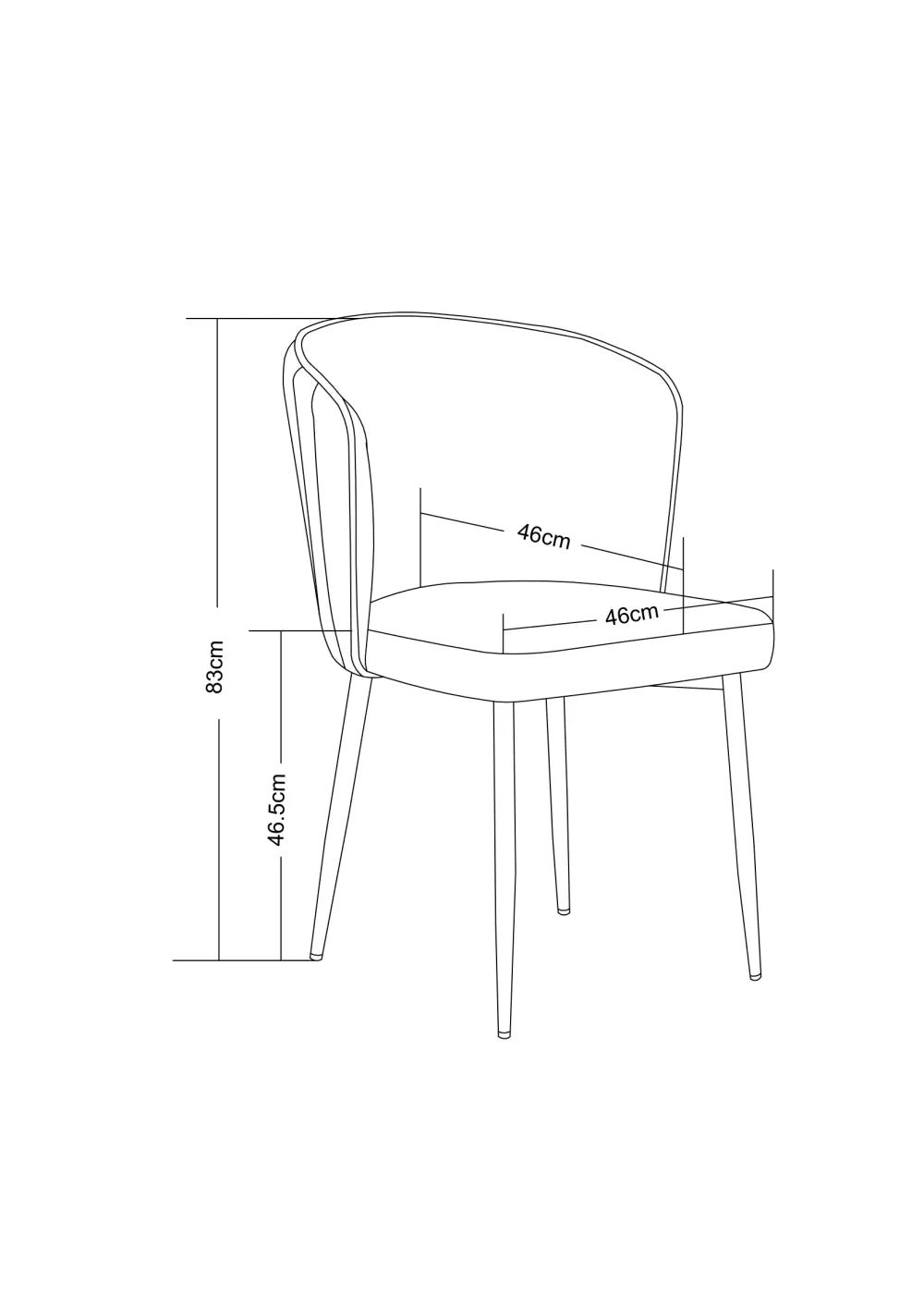 Lot de 4 chaises moderne DIANA chrome velours - Rouge