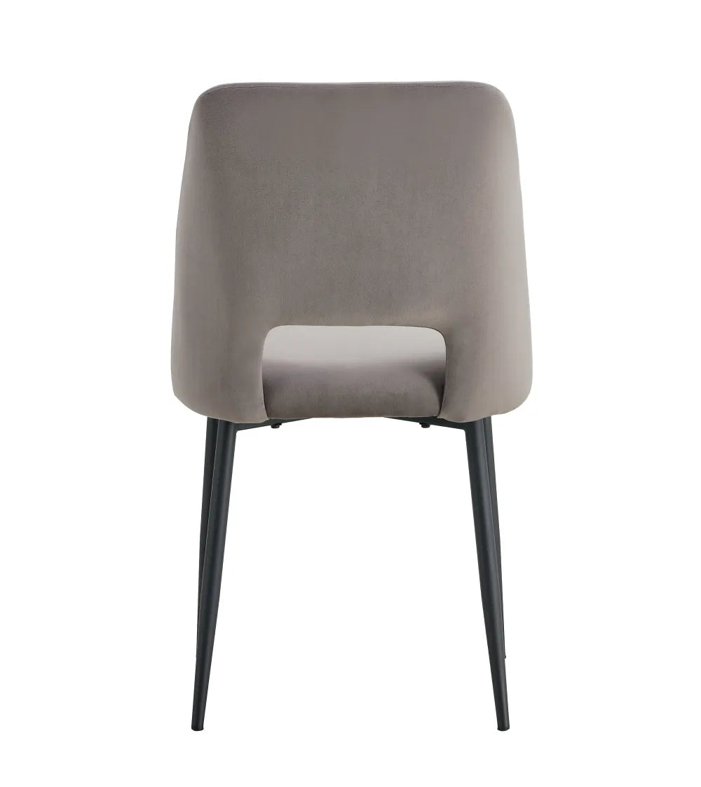 Lot de chaises AVA Métal noir Velours #couleur_gris