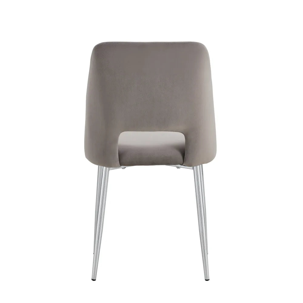 Lot de chaises AVA Chrome en Velours #couleur_gris