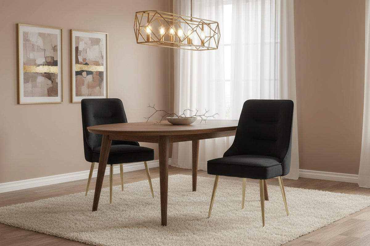 Lot de 2 chaises luxury ZIP en velours pieds Gold