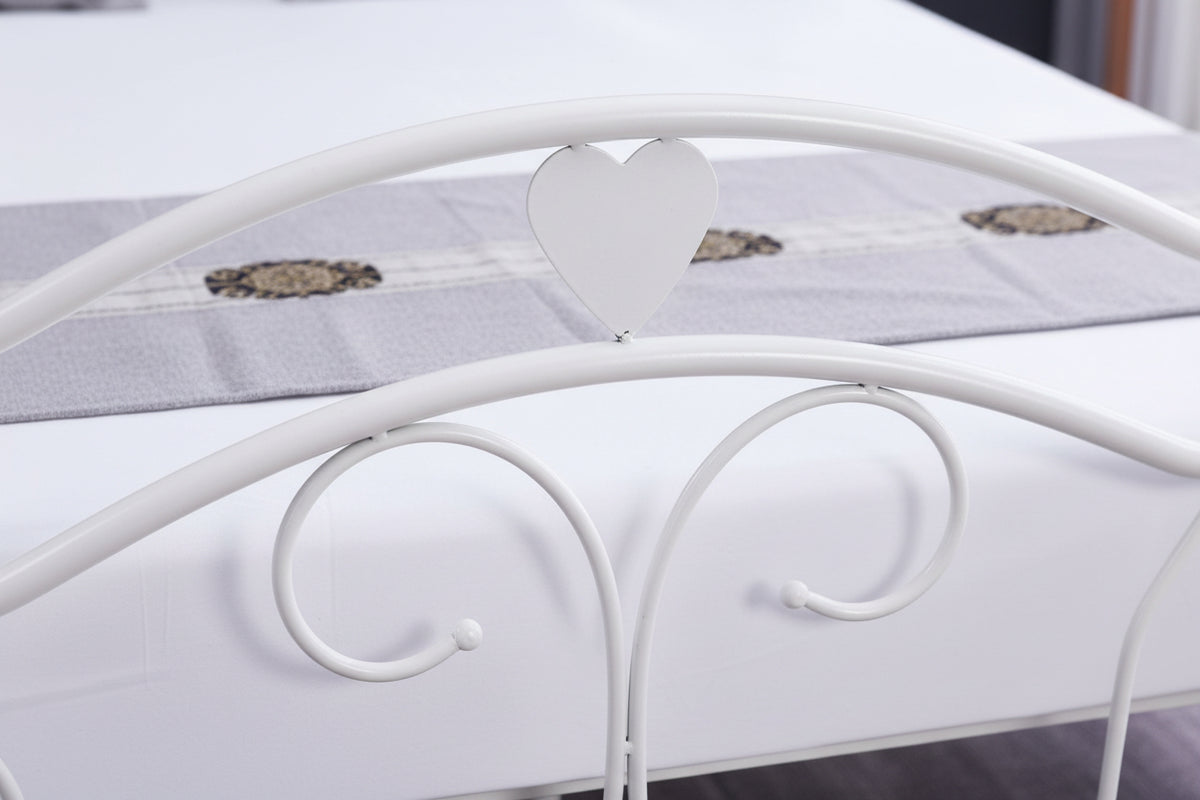 Lit métal blanc 140x190 cm avec sommier HERCULE
