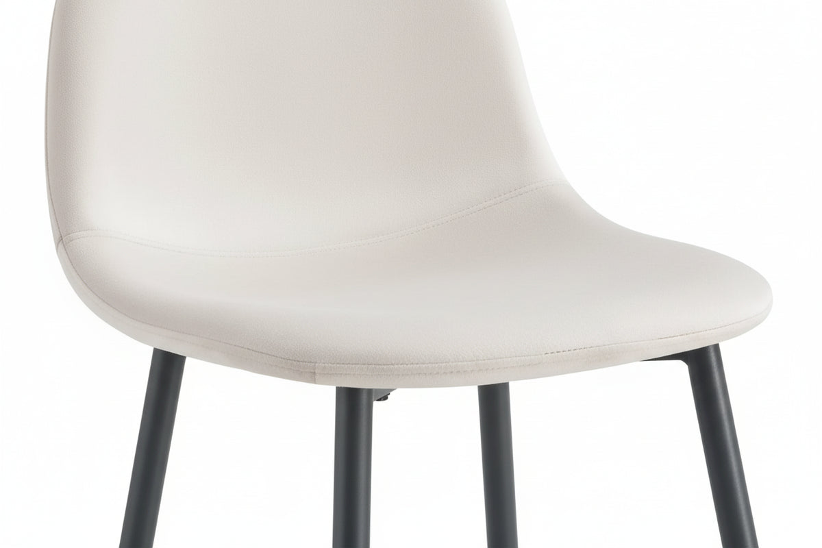 Lot de 2 tabourets de bar velours beige pieds métal noir 69 cm - SCANDINAVE