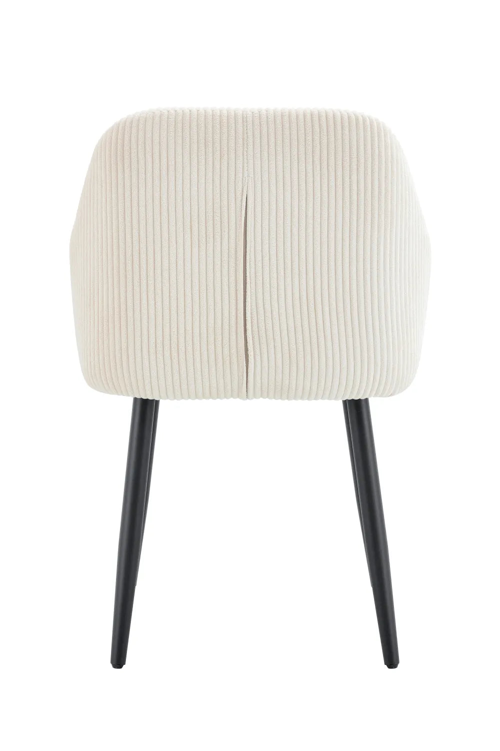 Lot 2 Chaises Salle à Manger Peach Accoudoirs Beige Pieds Métal Noir