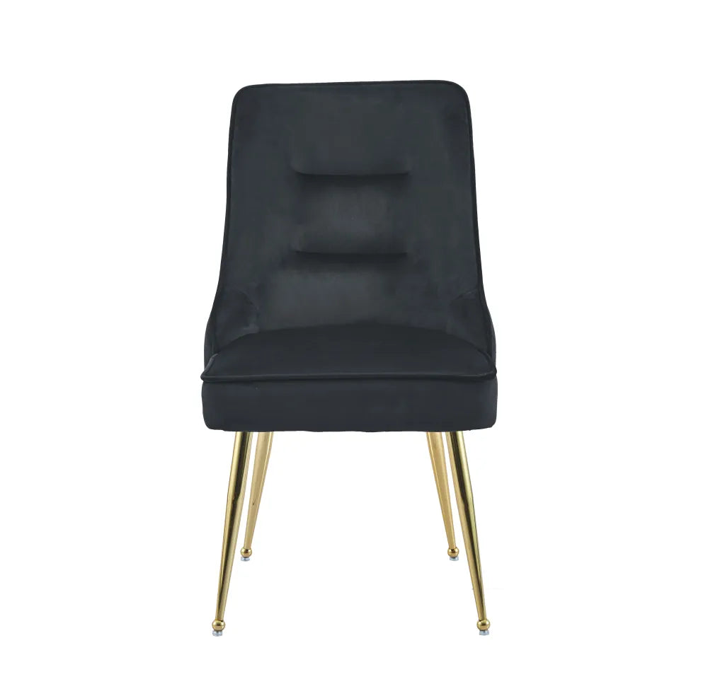 Lot de 2 chaises luxury ZIP en velours pieds Gold