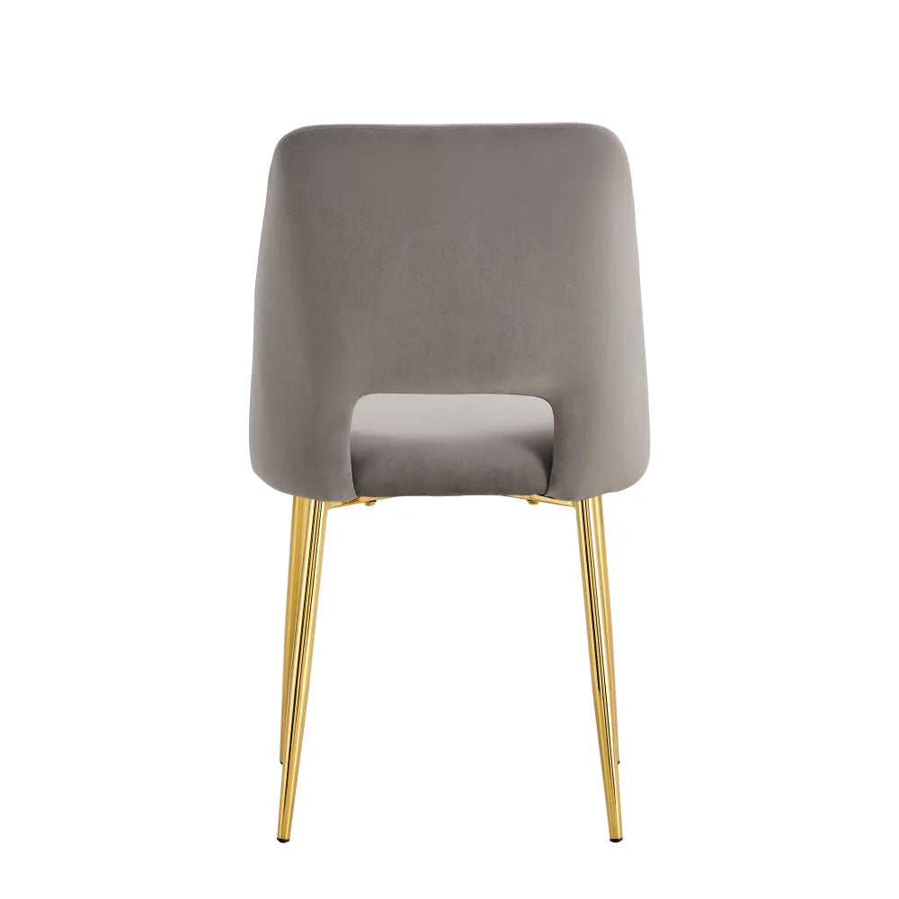 Lot de chaises AVA Gold en Velours #couleur_gris