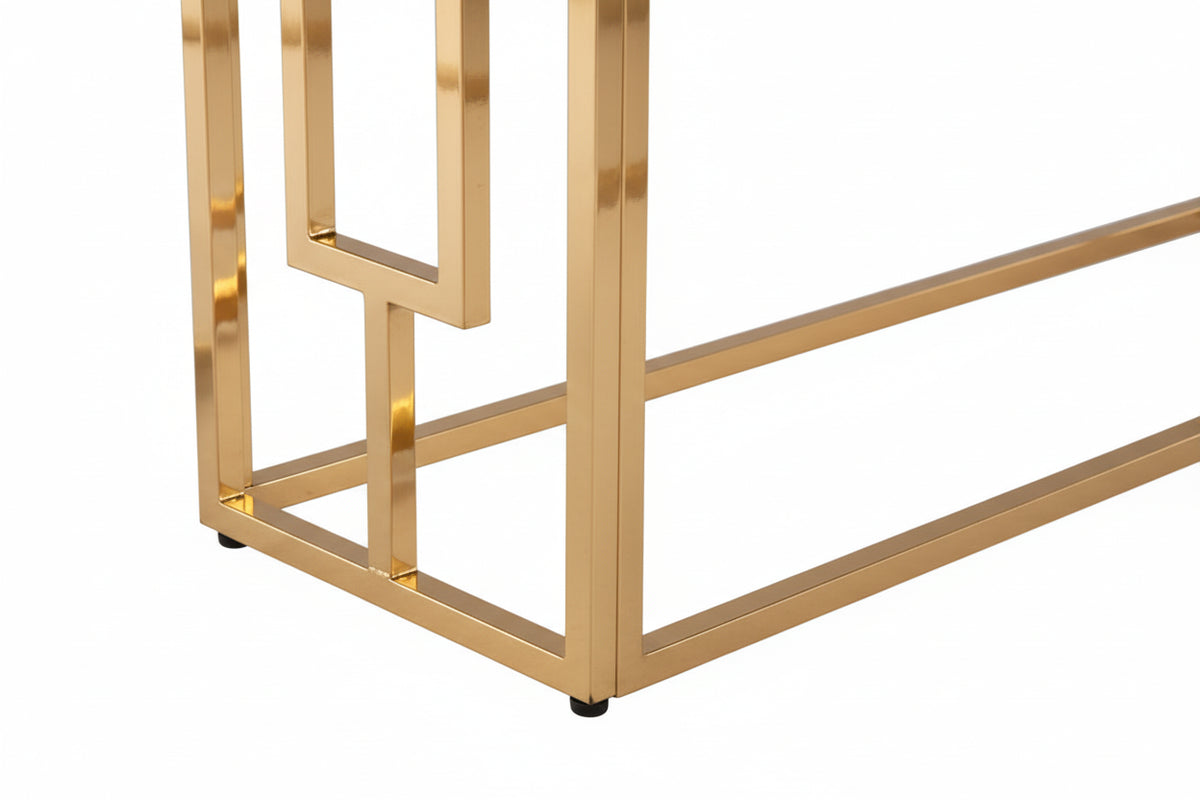 Console Gold Marbré Blanc 120x40x78 cm SOPHIE