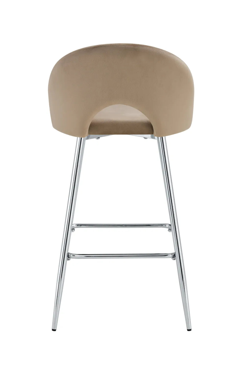 Lot de 2 tabourets de bar TEDDY pied chrome velours#couleur_taupe