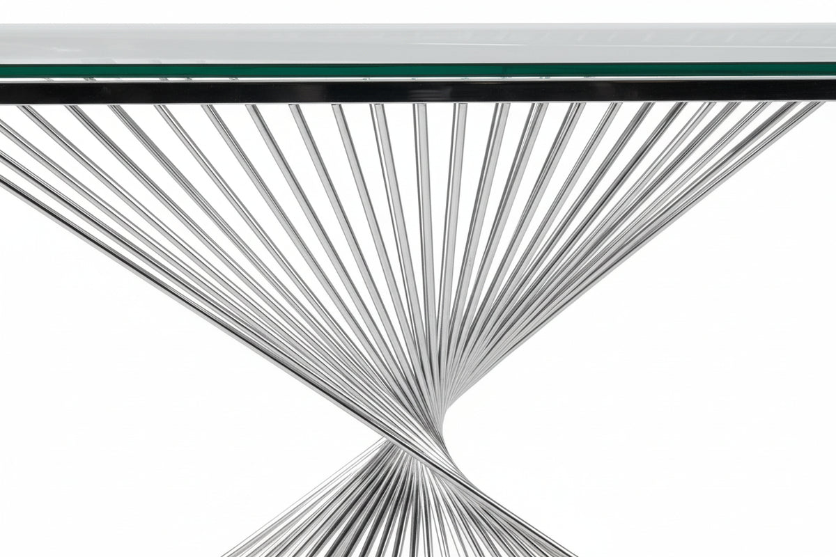 Console Verre Transparent Chrome 120x40x78 cm BRITTANY