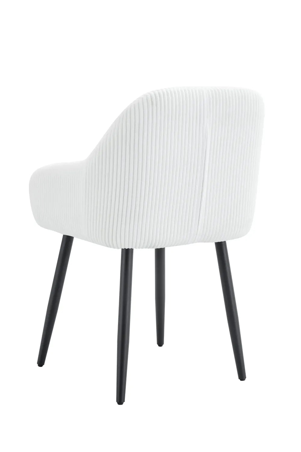 Lot 2 Chaises Salle à Manger Peach Accoudoirs Écru Pieds Métal Noir