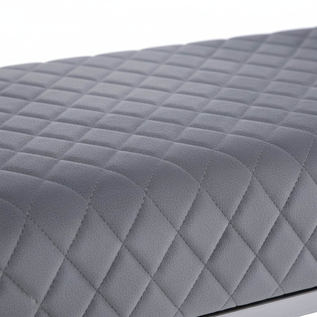 Banquette LOUNGE XXL Chrome en velours Gris
