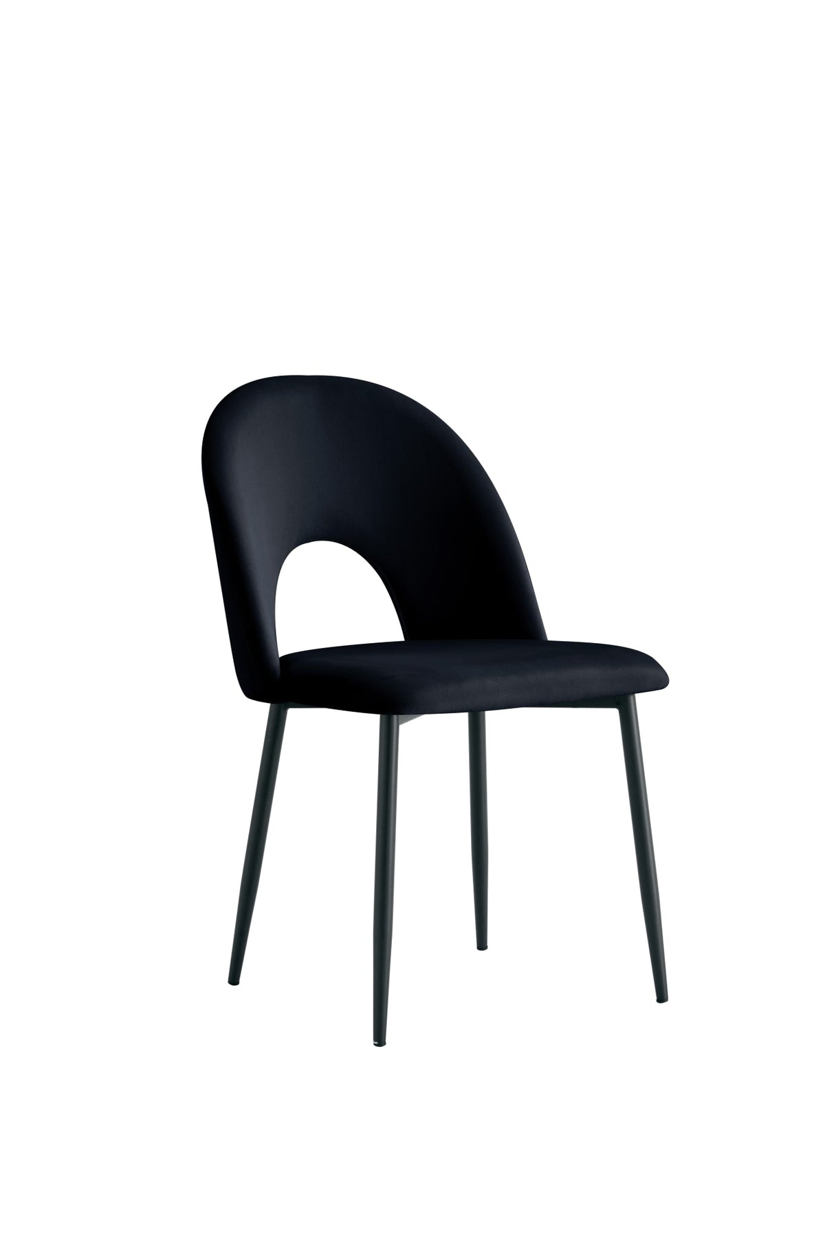 Lot de 4 chaises TEDDY métal noir velours - Noir #couleur_noir