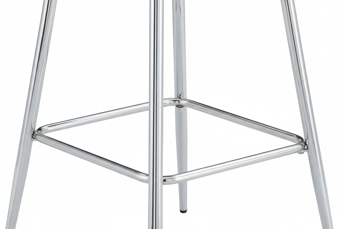Lot 2 Tabourets de Bar Scandinave Velours Noir Pieds Chrome