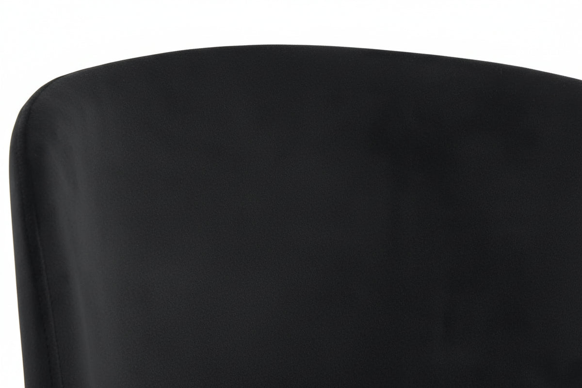 Lot 4 Chaises Salle à Manger Elen Velours Noir Pieds Métal Noir