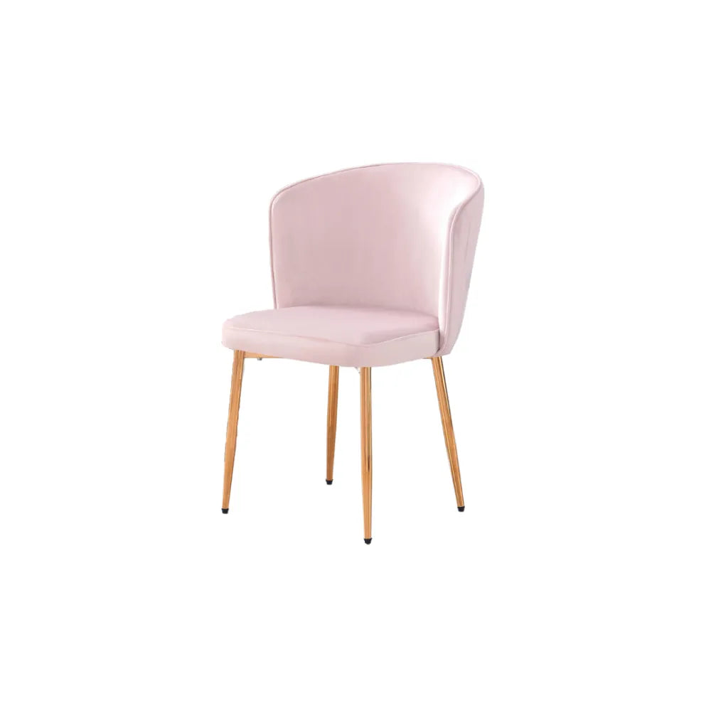 Lot de 4 chaises moderne DIANA gold velours rose