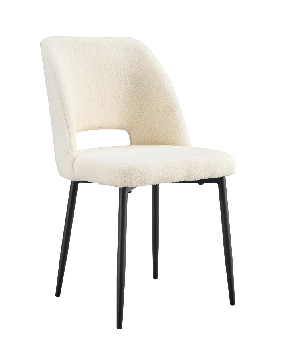 Lot de 4 chaises AVA Métal noir Velours #couleur_doudou-beige
