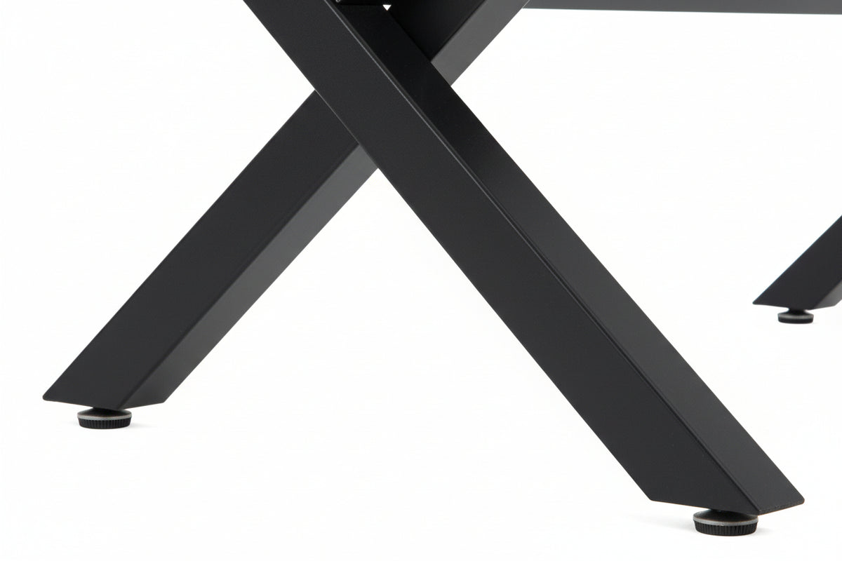 Table Basse IXE Métal Chrome Plateau Verre Trempé Transparent 120x60x45cm