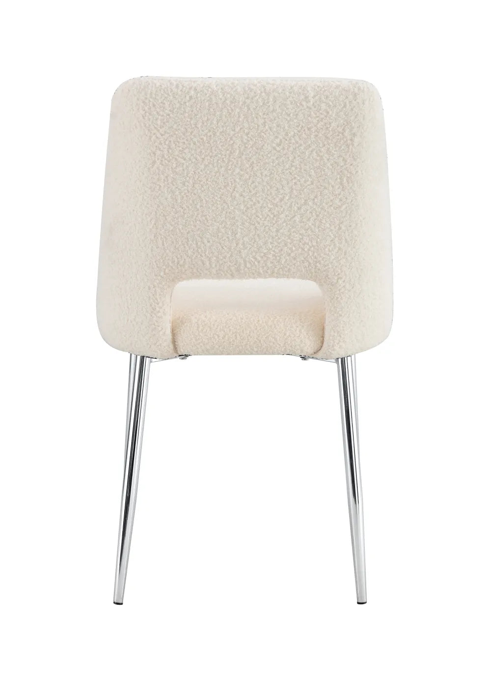 Lot de 4 chaises AVA Chrome en Velours - Doudou beige