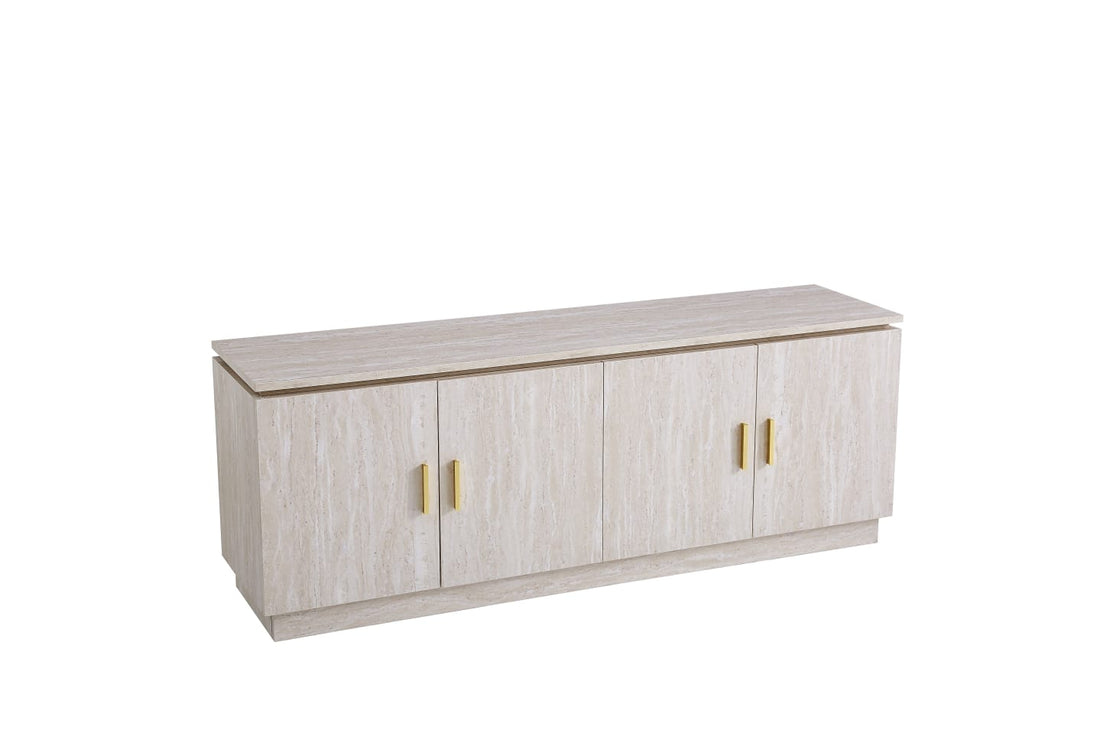 Meuble TV BAIETA – 160x40x60 cm – Finition Travertin & Design Épuré