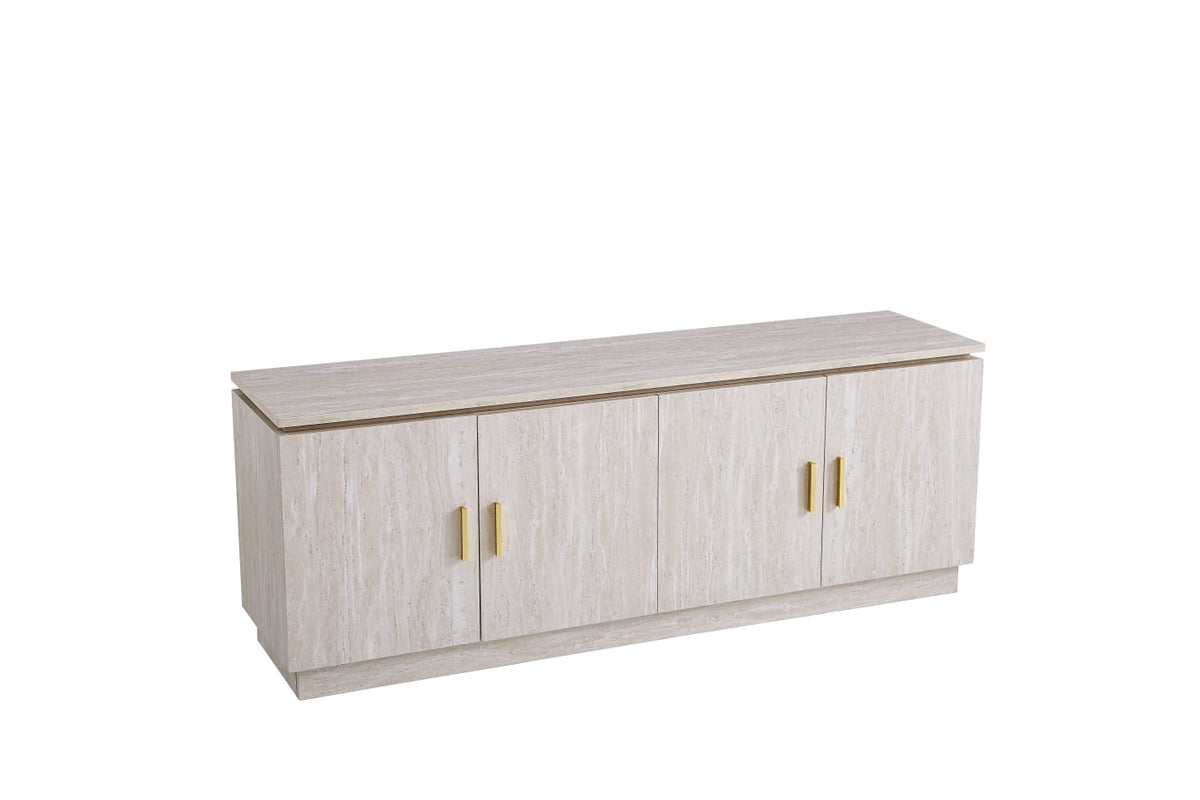 Meuble TV BAIETA – 160x40x60 cm – Finition Travertin & Design Épuré