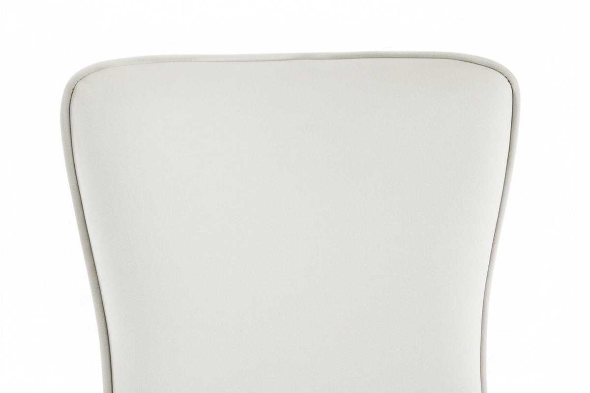 Lot 2 Chaises Salle à Manger Gabrielle Capitonnées Velours Écru Pieds Chrome 59x52x95cm