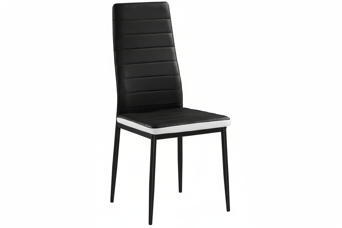 Lot de chaises TOLIA métal noir simili cuir #couleur_noir et blanc