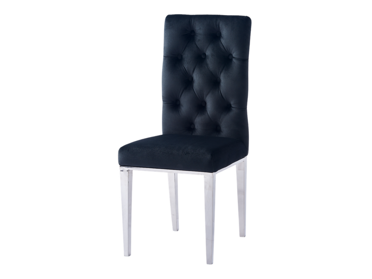 Lot de 2 chaises NEVADA capitonnés chrome Noir