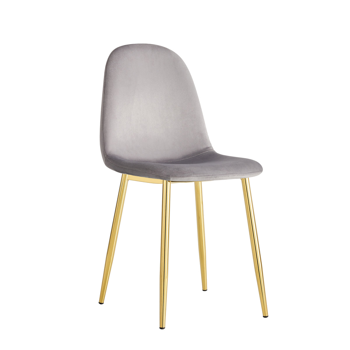 Lot de chaises SCANDINAVE en velours pieds Gold #couleur_gris