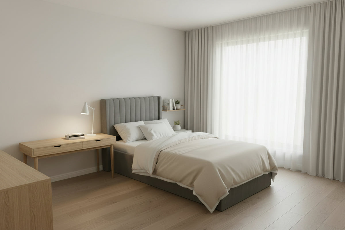 Lit coffre 90x190 velours gris sommier inclus - CAMILLE #couleur_gris