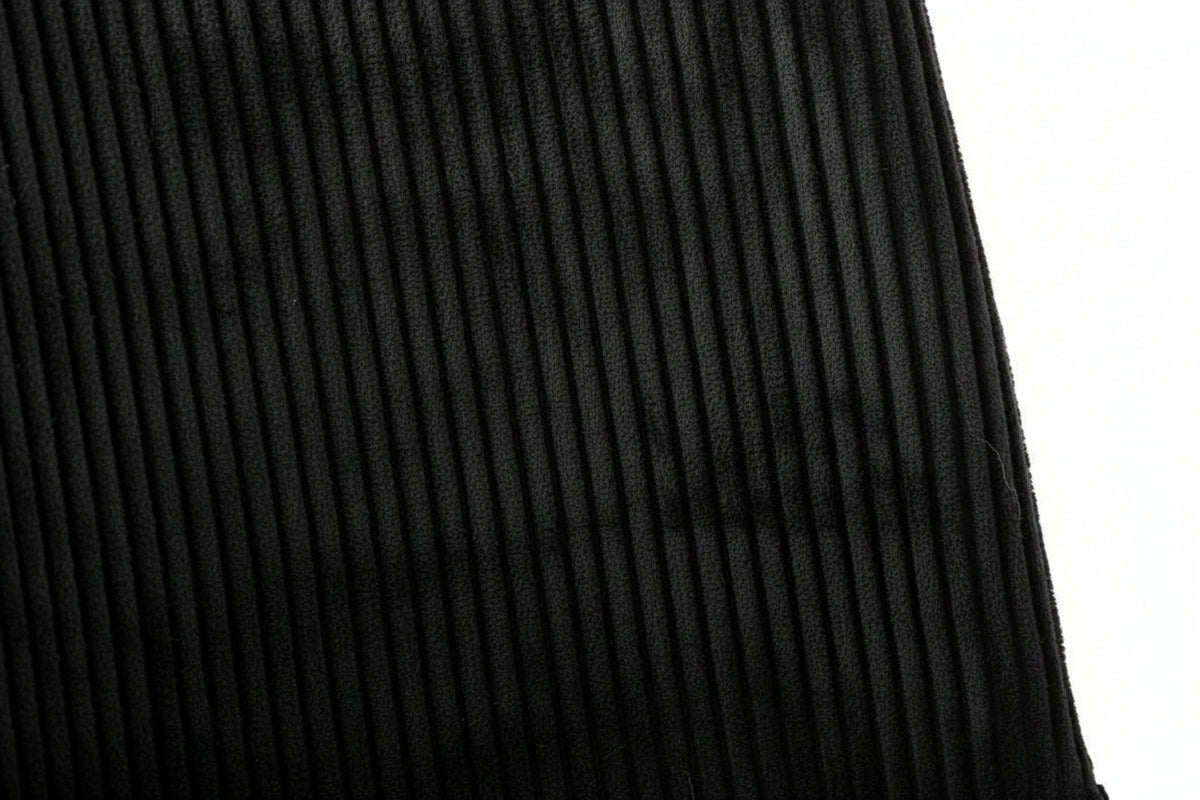 Lot 4 Chaises Salle à Manger Bobby Velours Côtelé Noir Pieds Métal Noir 52x44x87cm