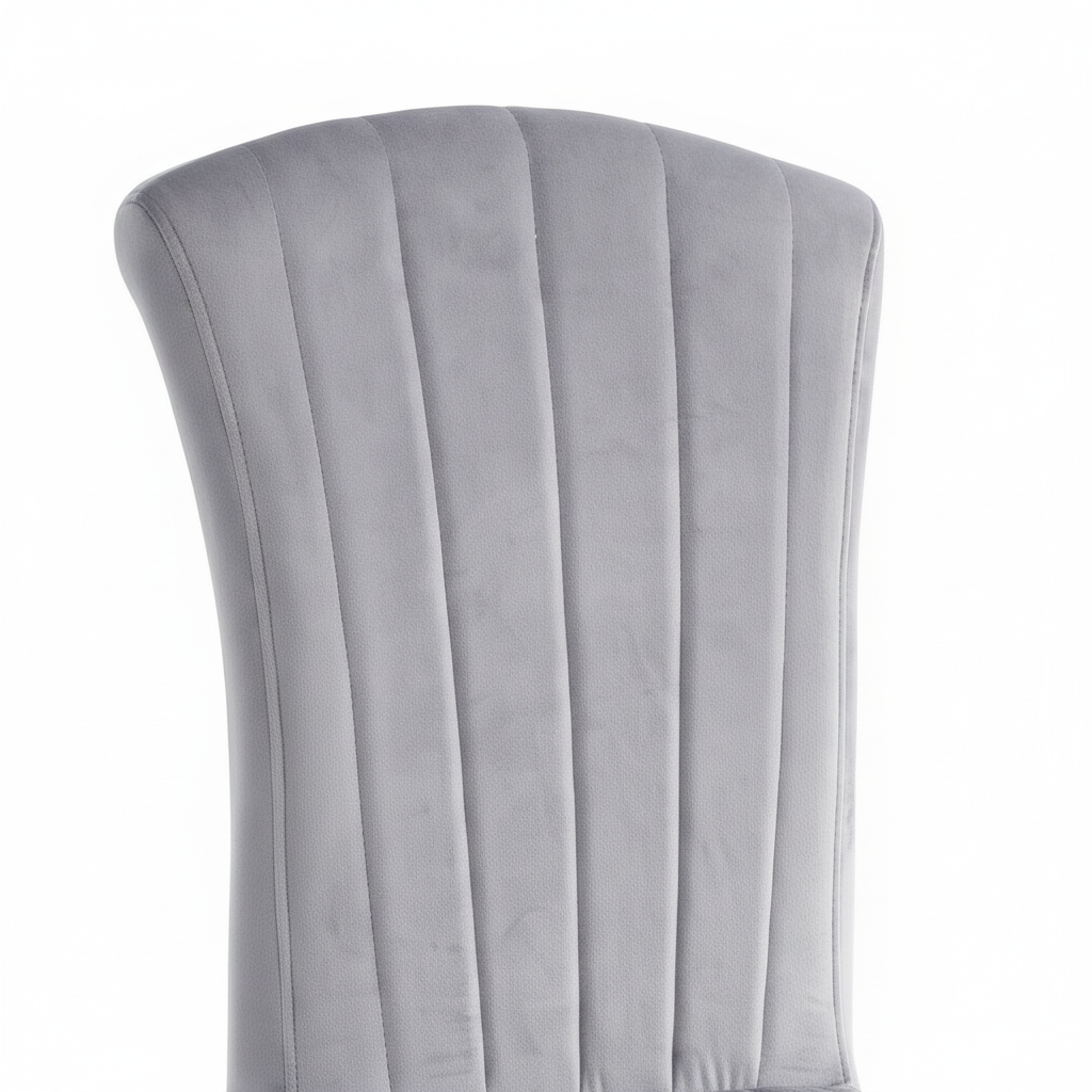 Lot de Chaises baroque LOUIS Chrome Velours #couleu_anthracite