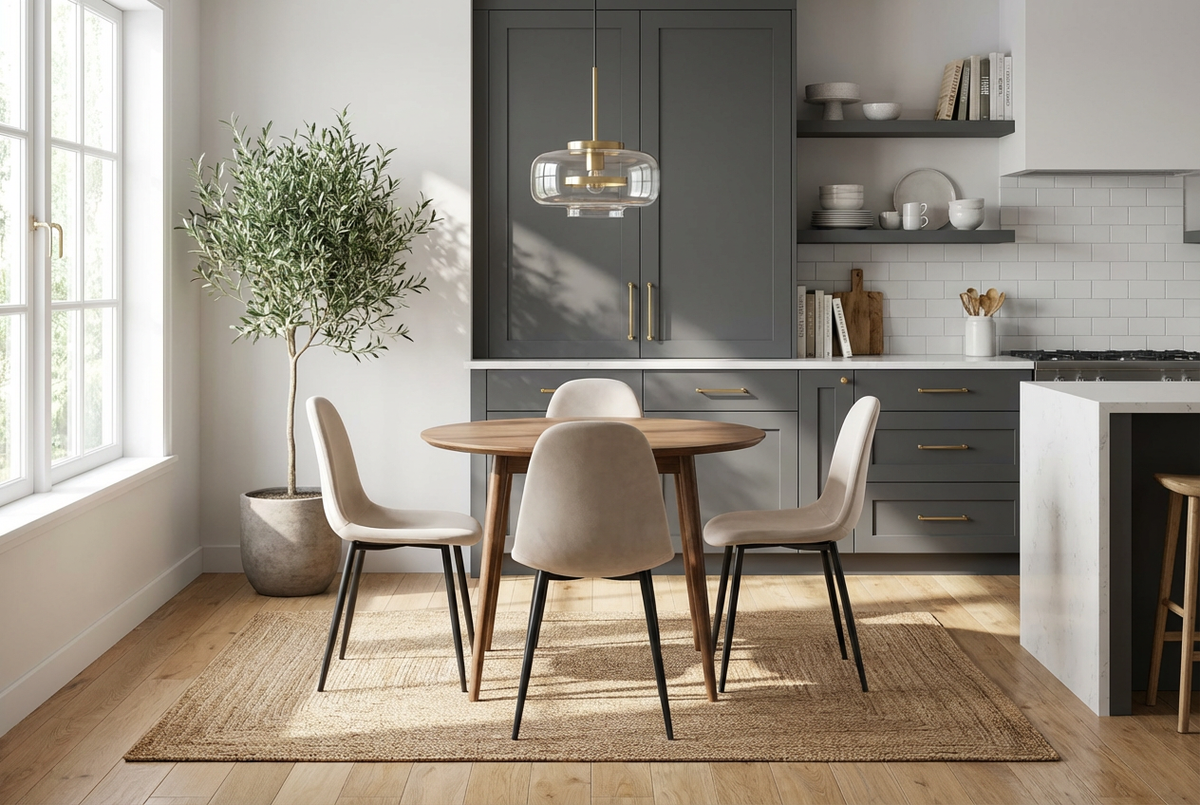 Lot de 4 Chaises scandinaves velours beige métal noir 43,5x40x87cm