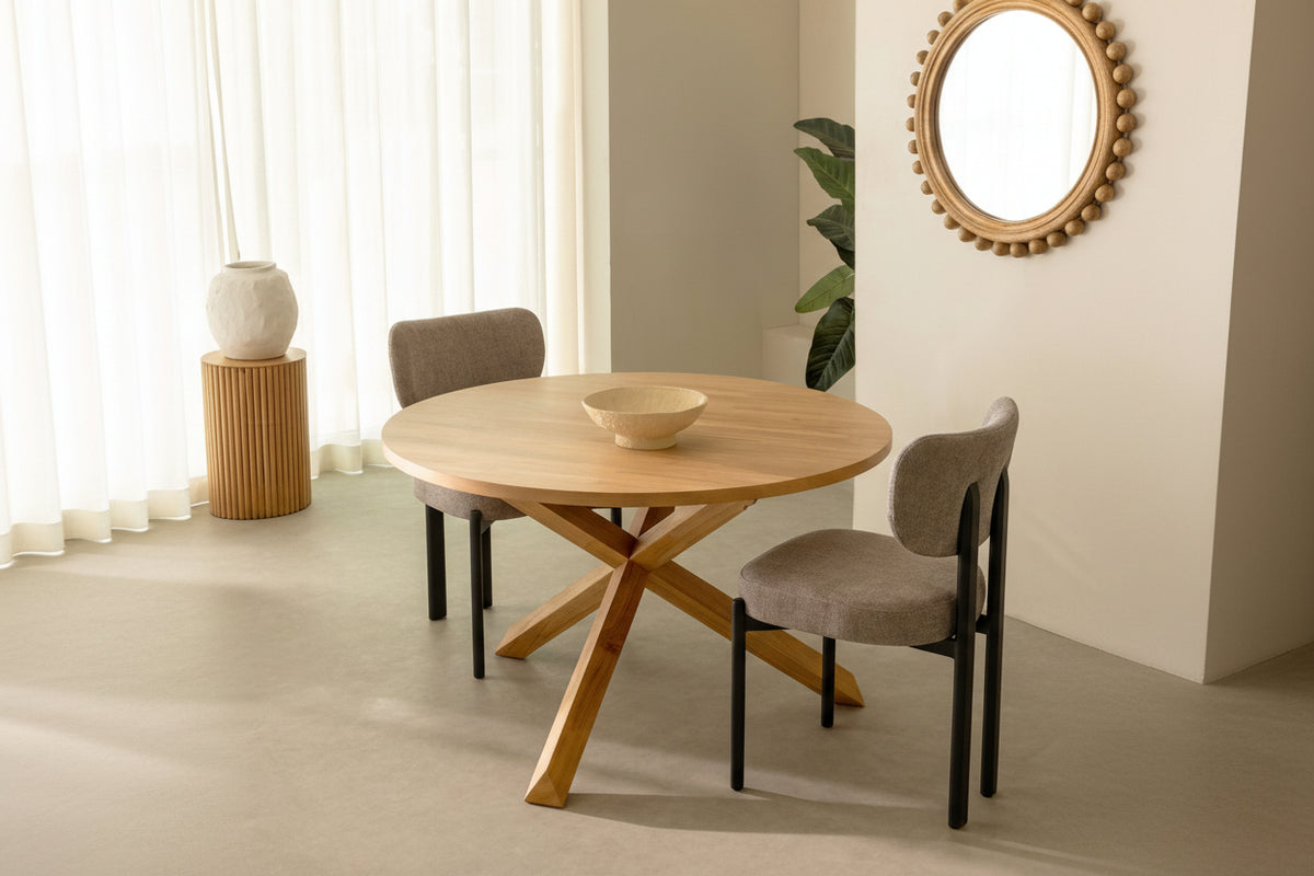 Chaise salle à manger chenille moka pieds métal noir lot de 4 BAGUETTE