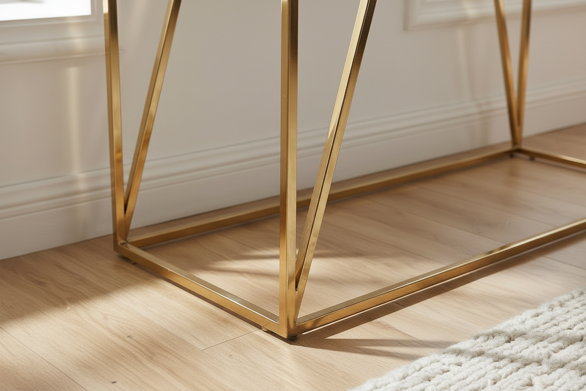Console métal gold design minimaliste 120x40x78 cm CHERYL