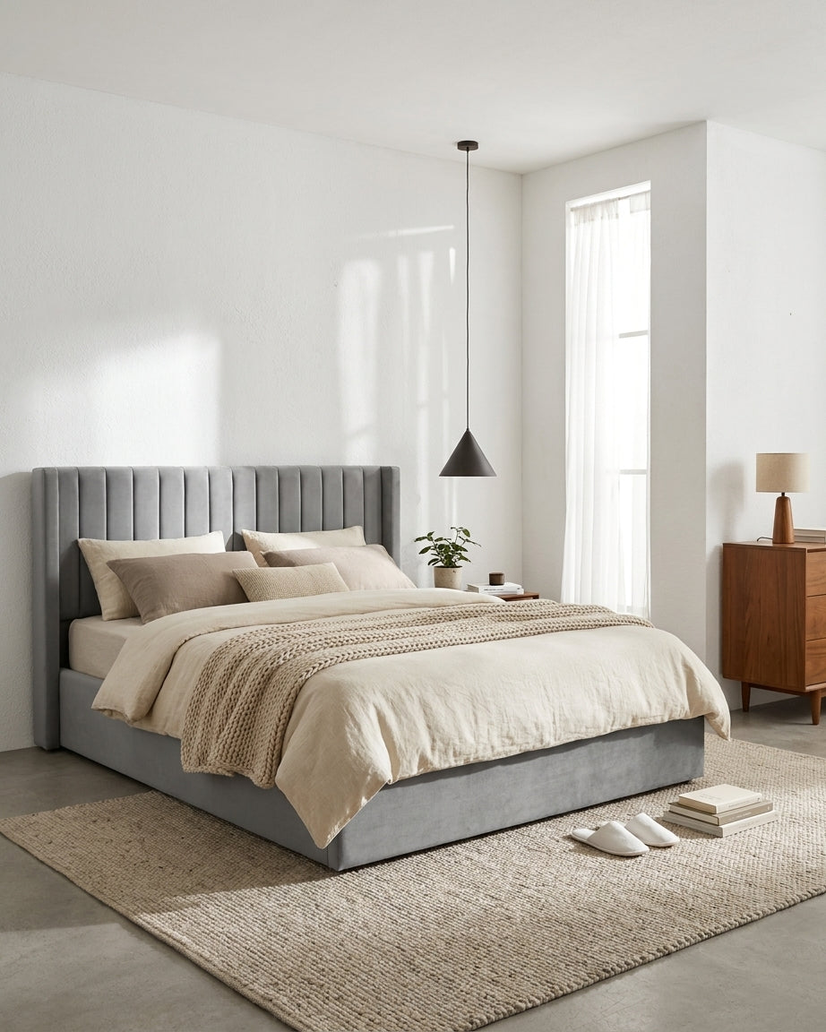 Lit Coffre 180x200 – Velours Gris Sommier Inclus #couleur_grisslider_item_7dFdK9