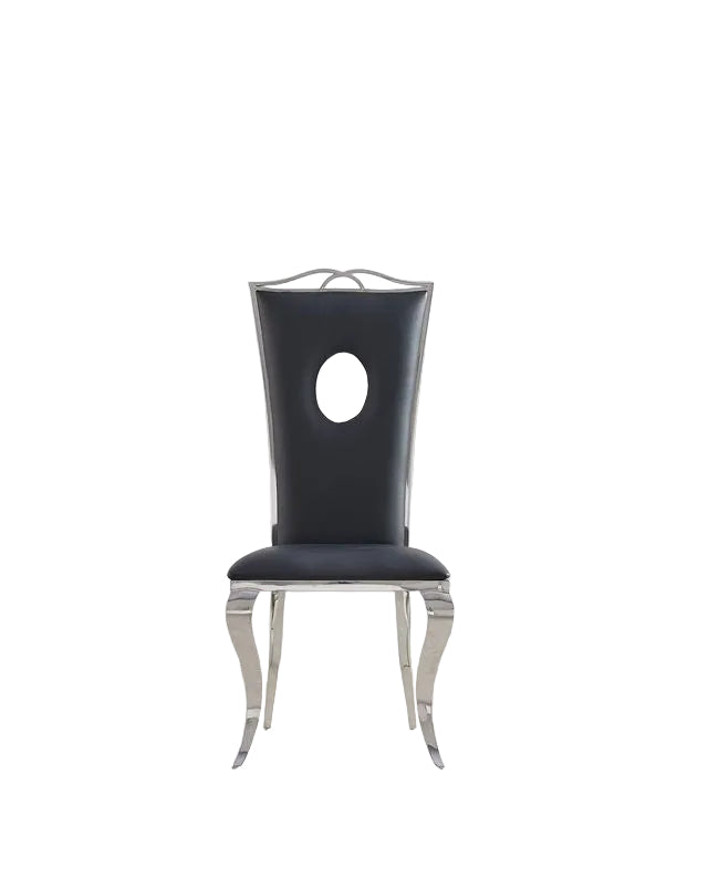 Lot de Chaises baroque ROYAL Chrome Simili #couleur_noir