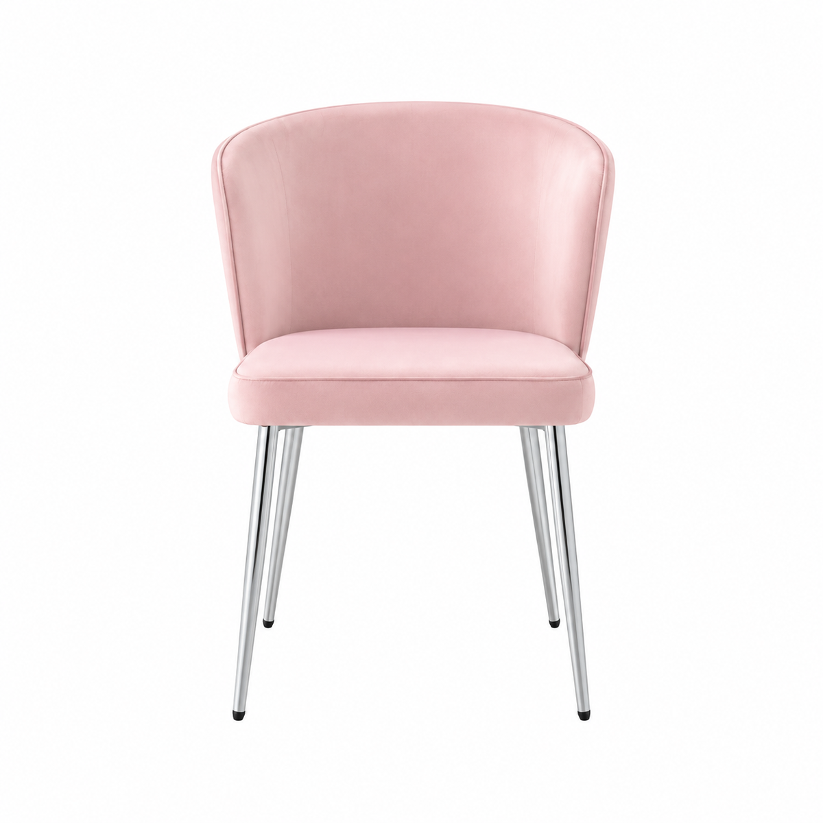 Lot de 4 chaises moderne DIANA chrome velours - Rose