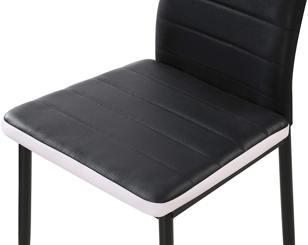 Lot de chaises TOLIA métal noir simili cuir #couleur_noir et blanc