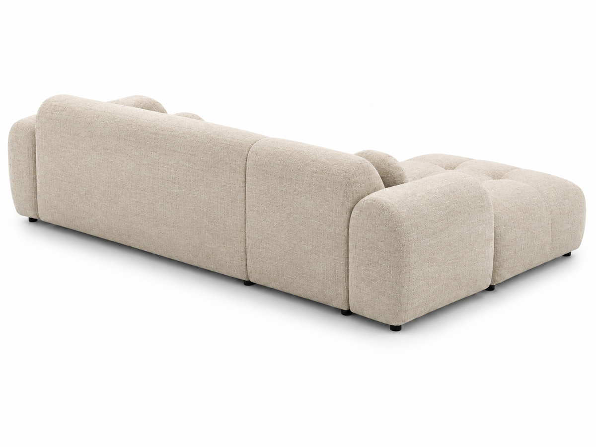 Canapé d’angle arrondi Tissu Cremona beige Cloud Bis - Angle Gauche