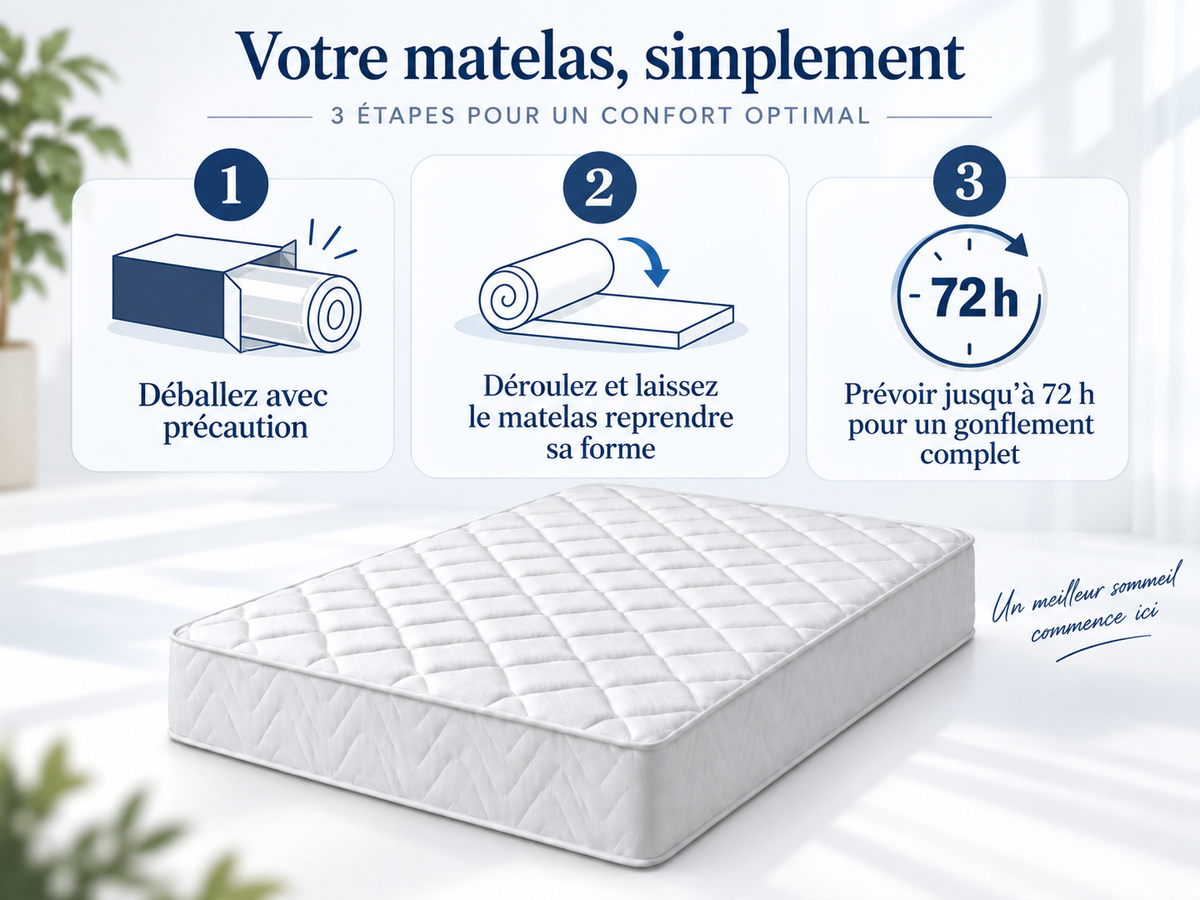 Matelas Mousse – Épaisseur 15 cm – 140 x 190 cm