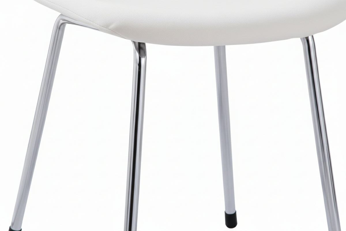 Lot 4 Chaises Salle à Manger Scandinave Alvéole Velours Beige Pieds Chrome