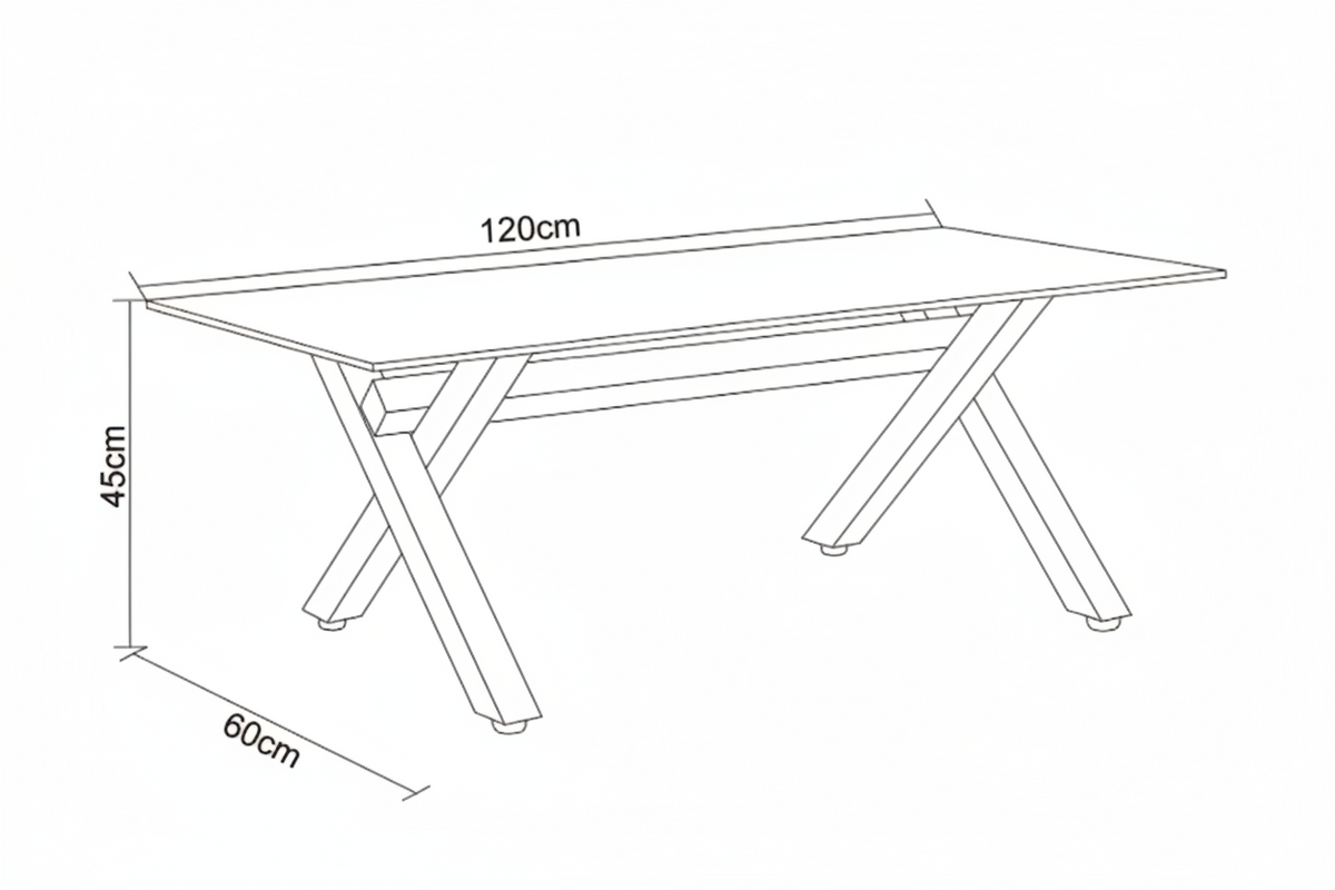 Table basse IXE Bois & Verre Transparent 120x60x45 cm