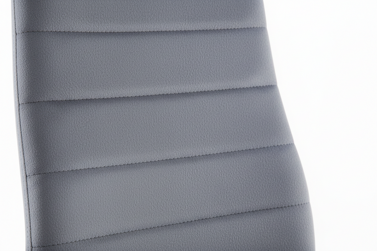 Lot 6 chaises velours gris pieds métal noir 52x45x90 cm TOLIA