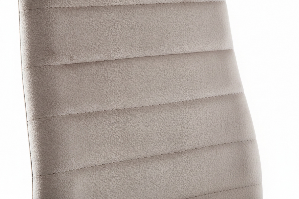Lot 6 chaises velours taupe pieds métal noir 52x45x90 cm TOLIA