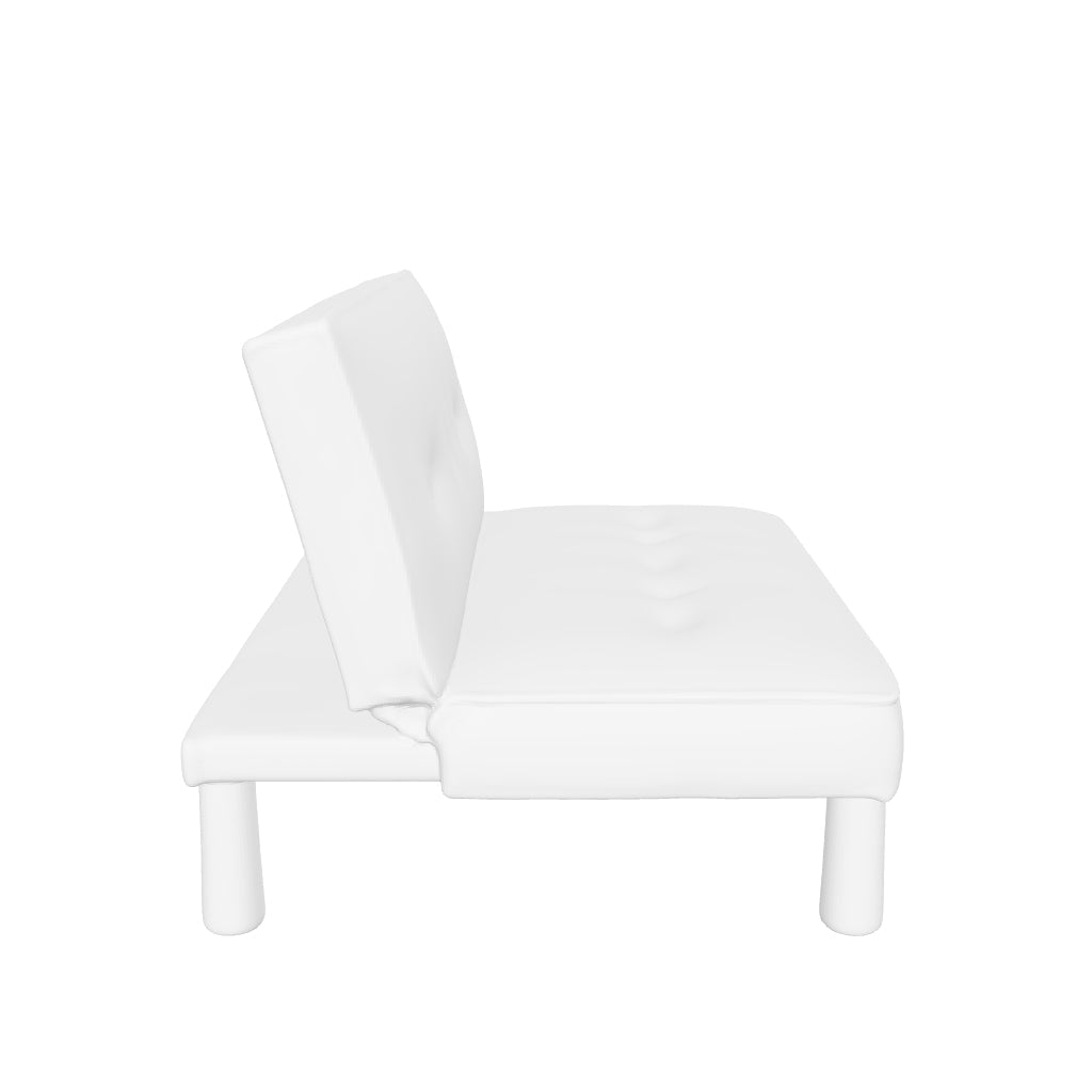 Banquette convertible clic-clac velours écru pieds chromés 180cm