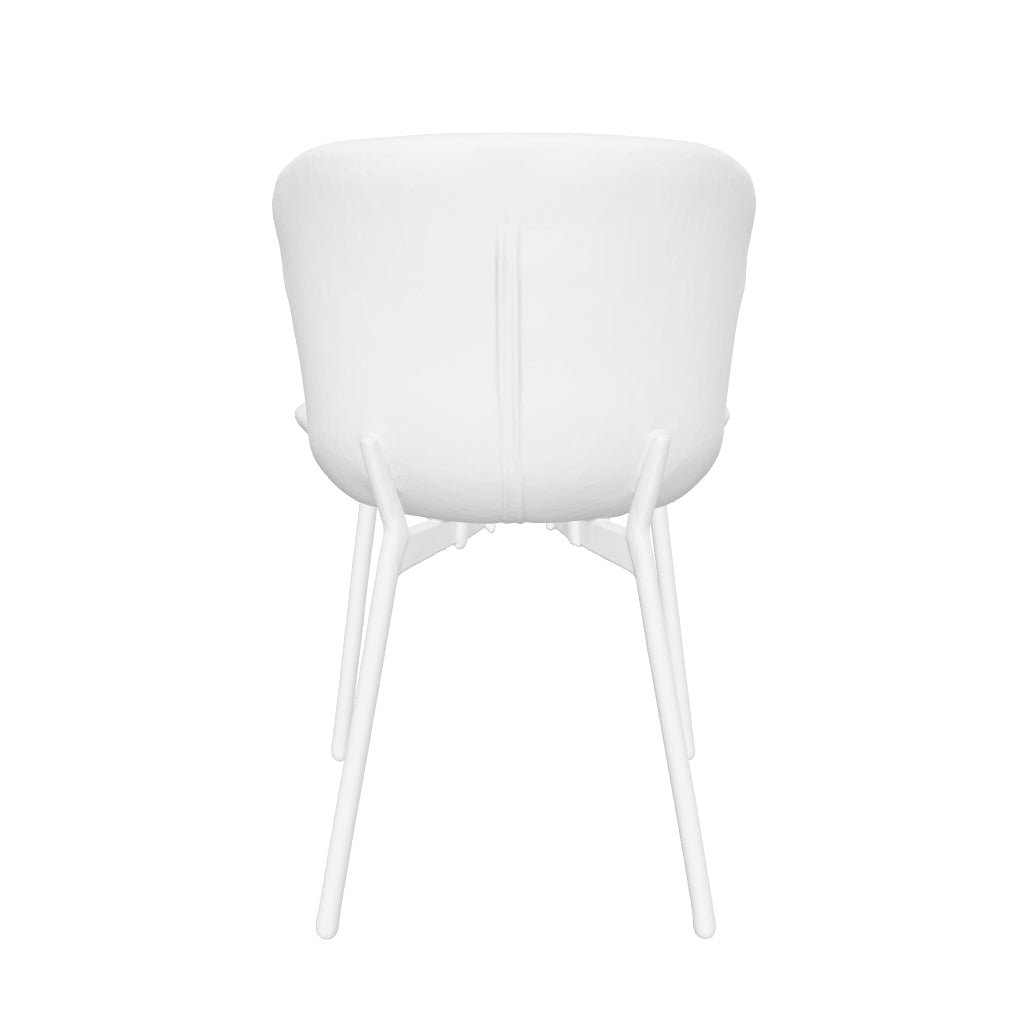 Lot 4 Chaises Salle à Manger Elen Velours Écru Pieds Métal Noir